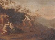 An open landscape with nymphs and satyrs unknow artist